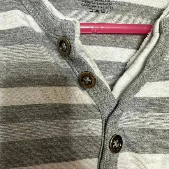 Stockhomme Evolution Shirt Stripes Front Pocket Grey  & White Size Small - Picture 5 of 16